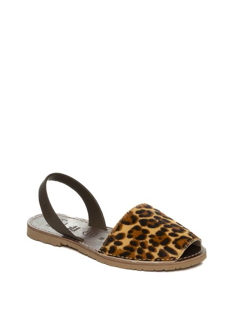 silver leather flat sandal RIA MENORCA | 20002JAVA-LEOPARD